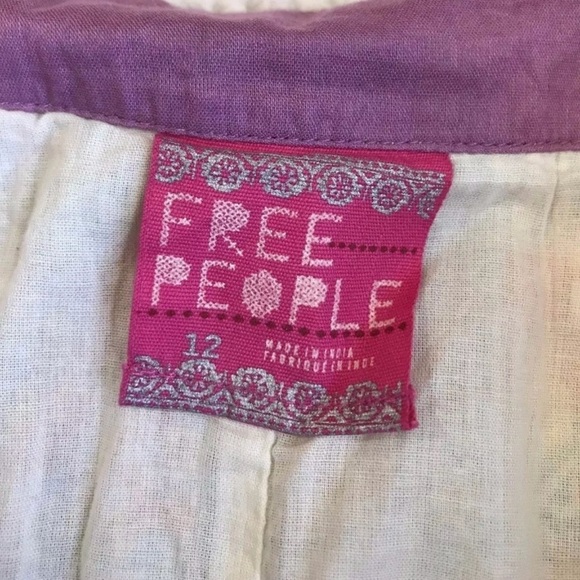 NWT Free People Cotton Button Up Floral Pleated Mini Skirt Women's size 12 - Picture 7 of 8